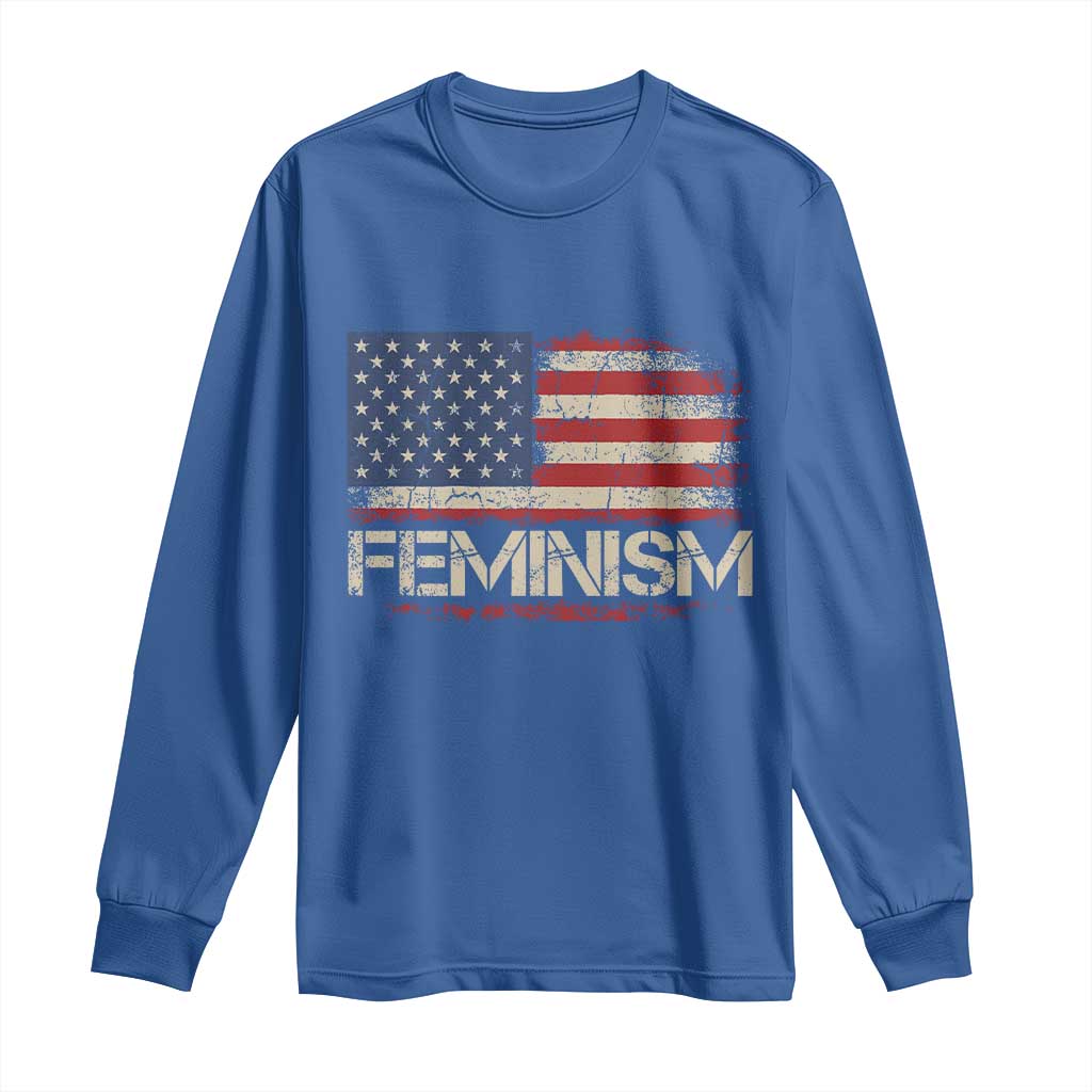Feminism Feminist American Flag Long Sleeve Shirt Patriotic Womens Rights