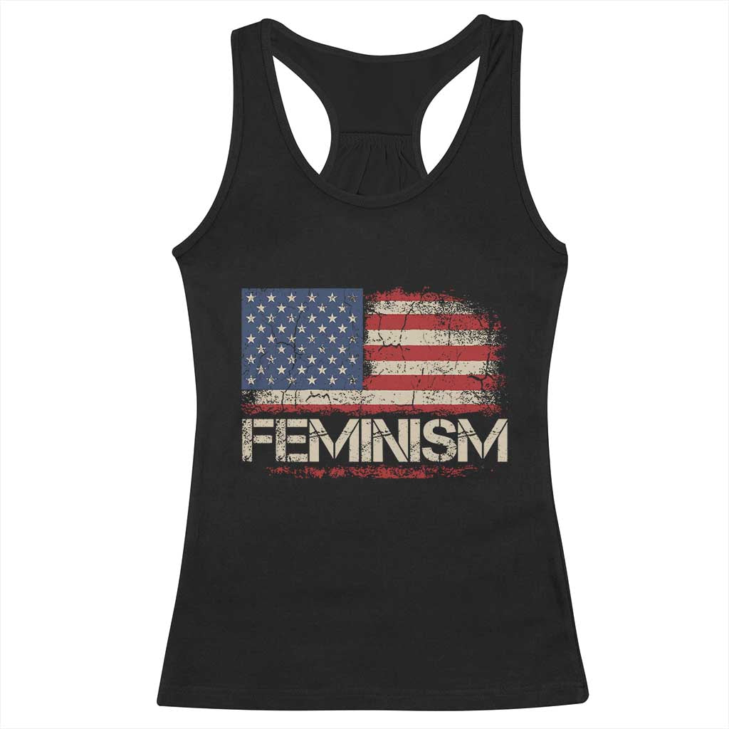 Feminism Feminist American Flag Racerback Tank Top Patriotic Womens Rights