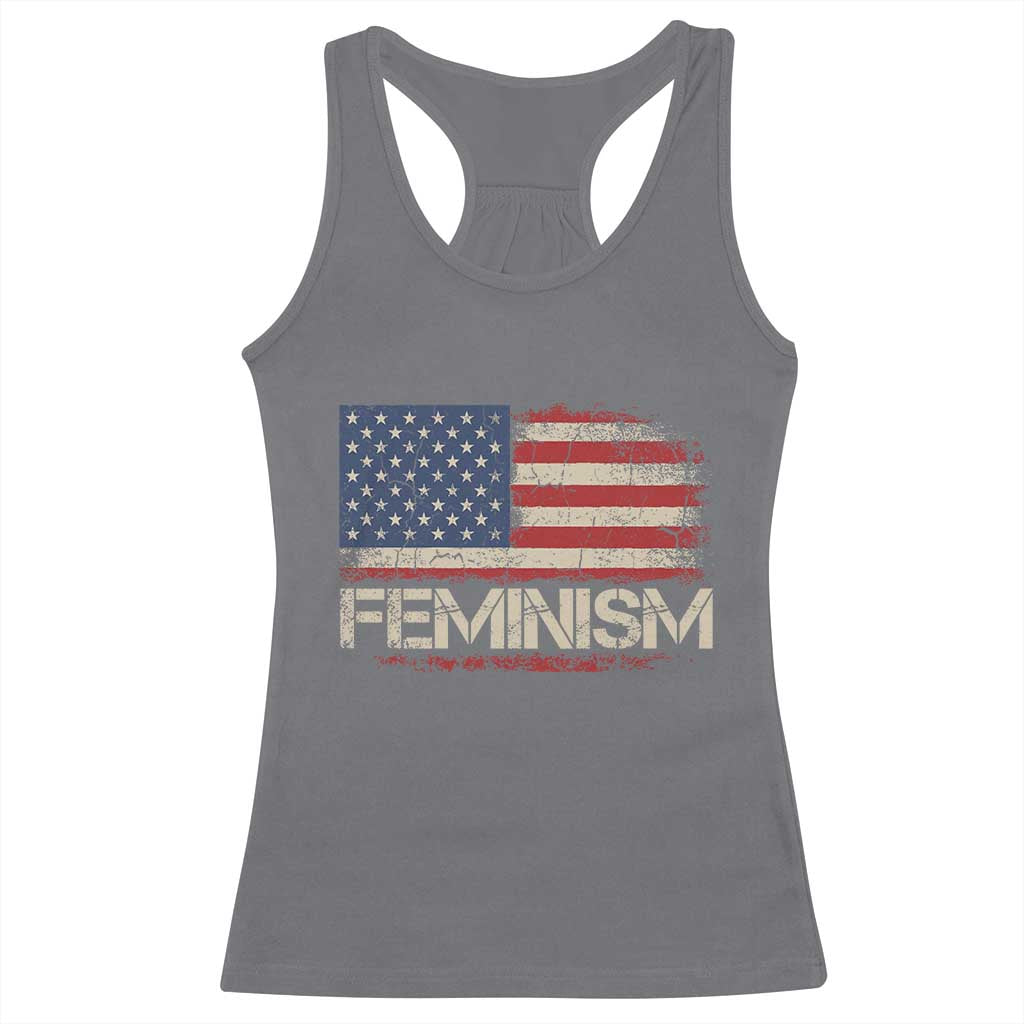 Feminism Feminist American Flag Racerback Tank Top Patriotic Womens Rights
