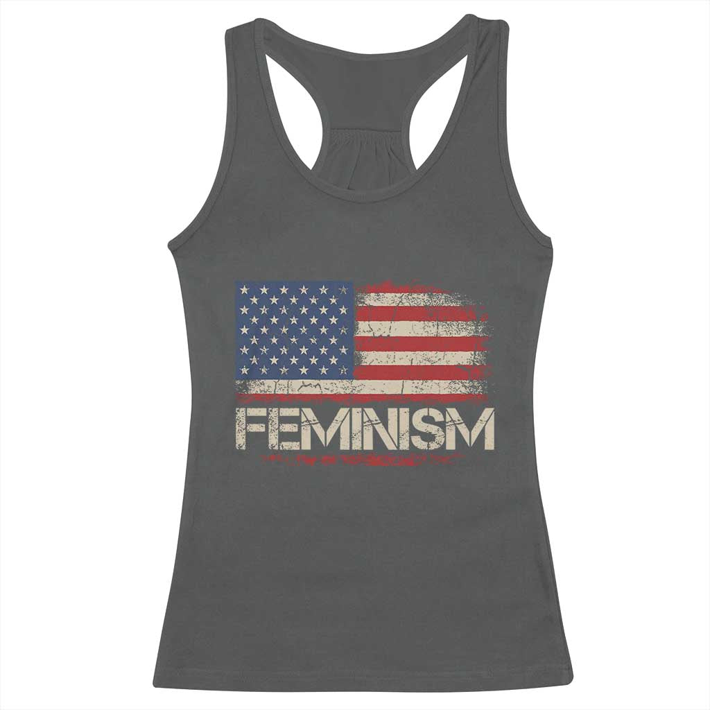 Feminism Feminist American Flag Racerback Tank Top Patriotic Womens Rights