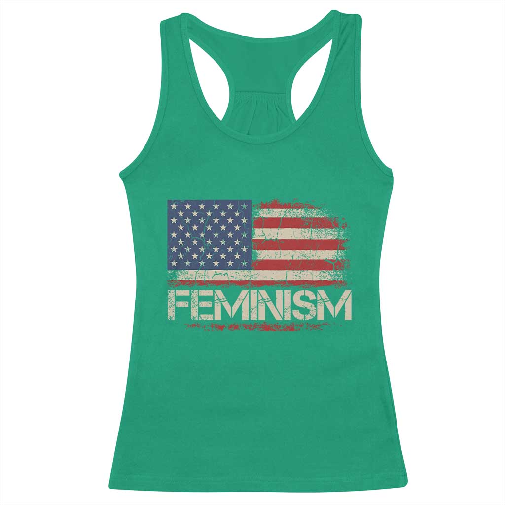 Feminism Feminist American Flag Racerback Tank Top Patriotic Womens Rights