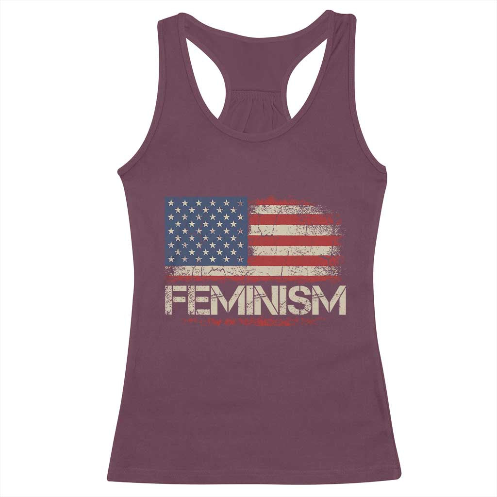 Feminism Feminist American Flag Racerback Tank Top Patriotic Womens Rights