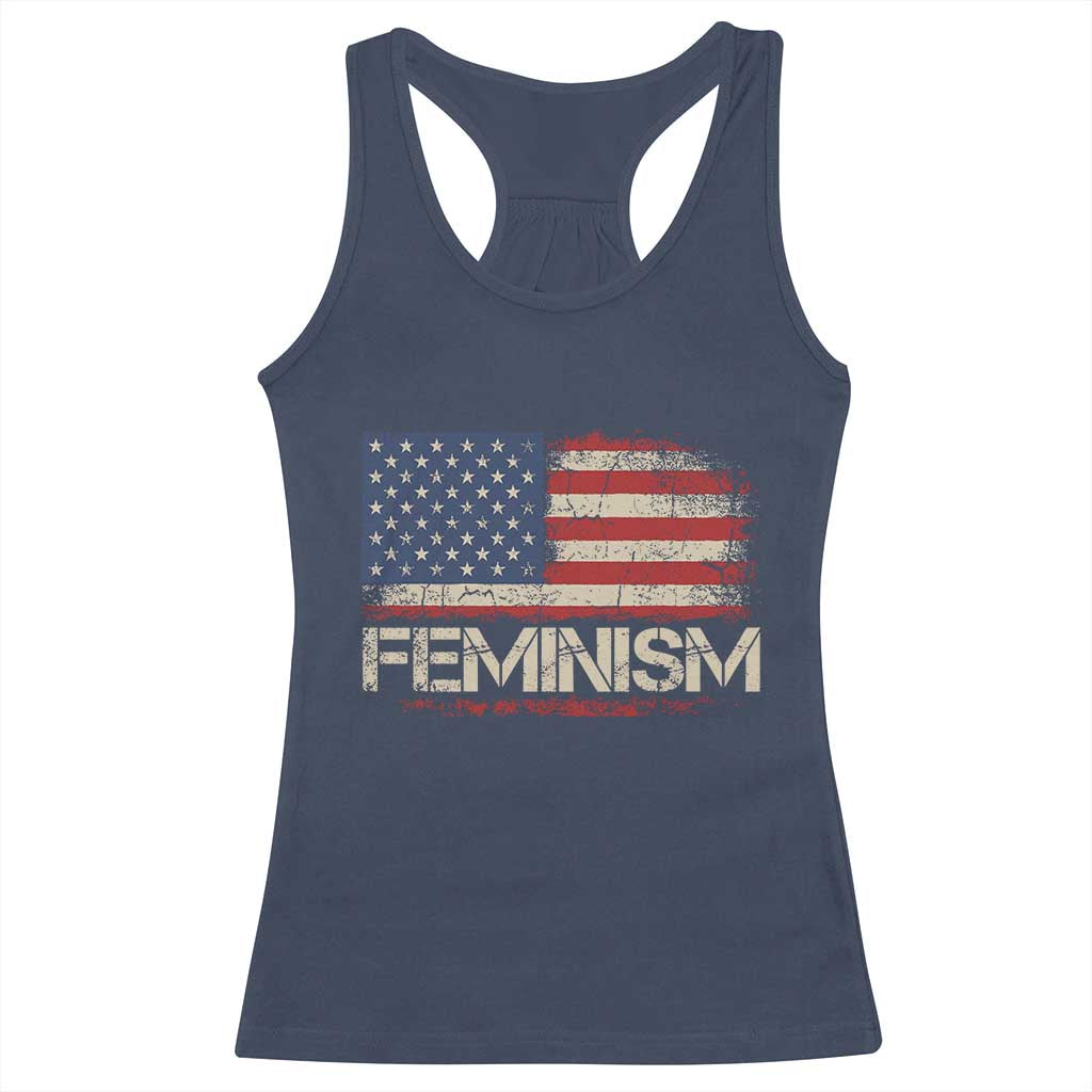 Feminism Feminist American Flag Racerback Tank Top Patriotic Womens Rights