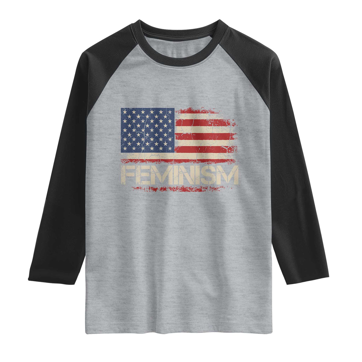 Feminism Feminist American Flag Raglan Shirt Patriotic Womens Rights