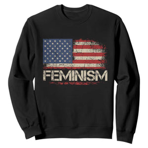 Feminism Feminist American Flag Sweatshirt Patriotic Womens Rights