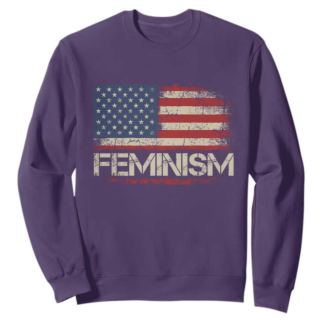 Feminism Feminist American Flag Sweatshirt Patriotic Womens Rights