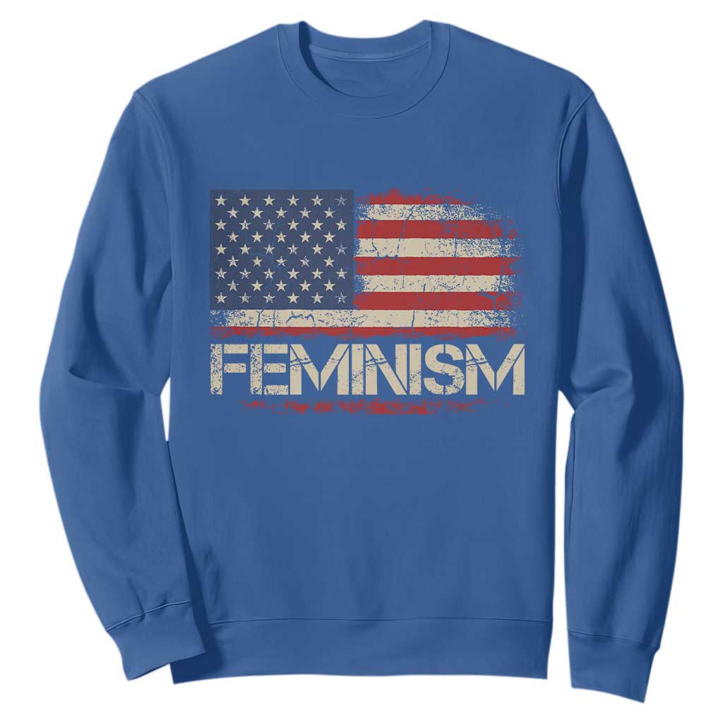 Feminism Feminist American Flag Sweatshirt Patriotic Womens Rights