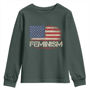 Feminism Feminist American Flag Youth Sweatshirt Patriotic Womens Rights