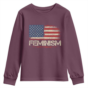 Feminism Feminist American Flag Youth Sweatshirt Patriotic Womens Rights