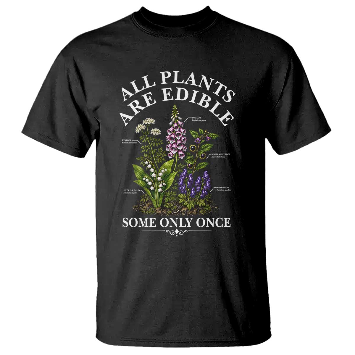 All Plants Are Edible Some Only Once T Shirt Funny Botanical Gardener