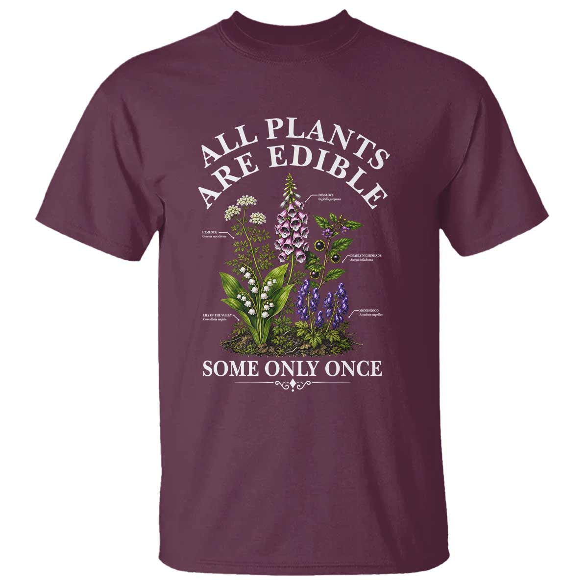 All Plants Are Edible Some Only Once T Shirt Funny Botanical Gardener