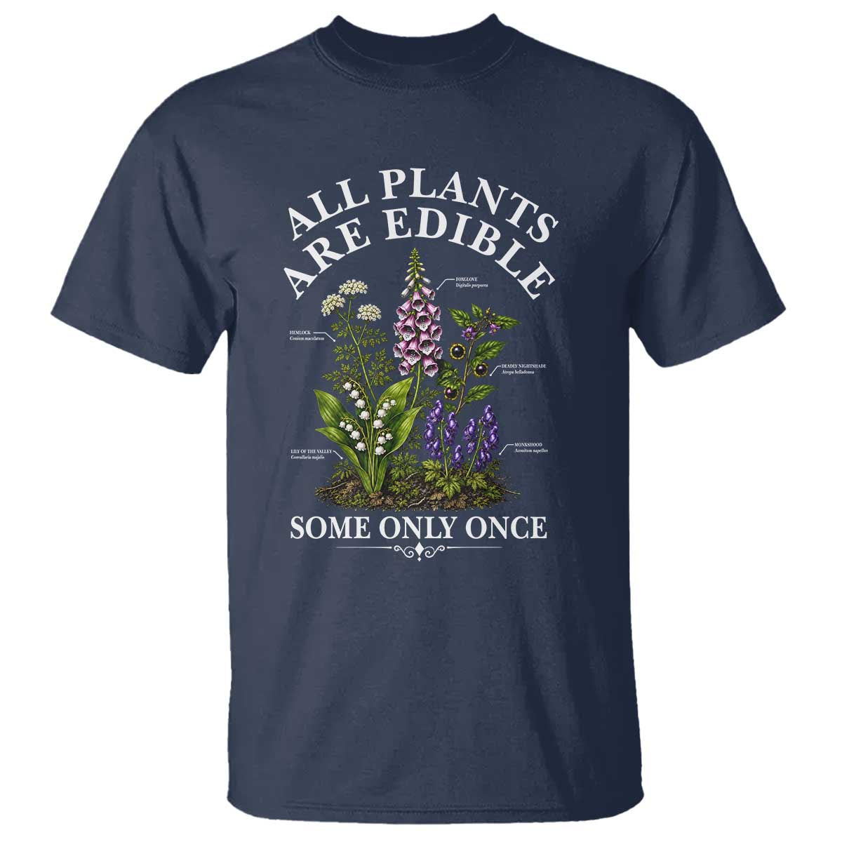 All Plants Are Edible Some Only Once T Shirt Funny Botanical Gardener