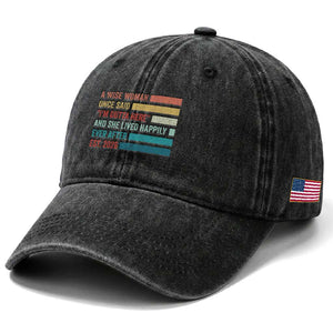 Funny Retired 2026 Washed Cotton Baseball Cap A Wise Woman Once Said I'm Outta Here Retirement Gift