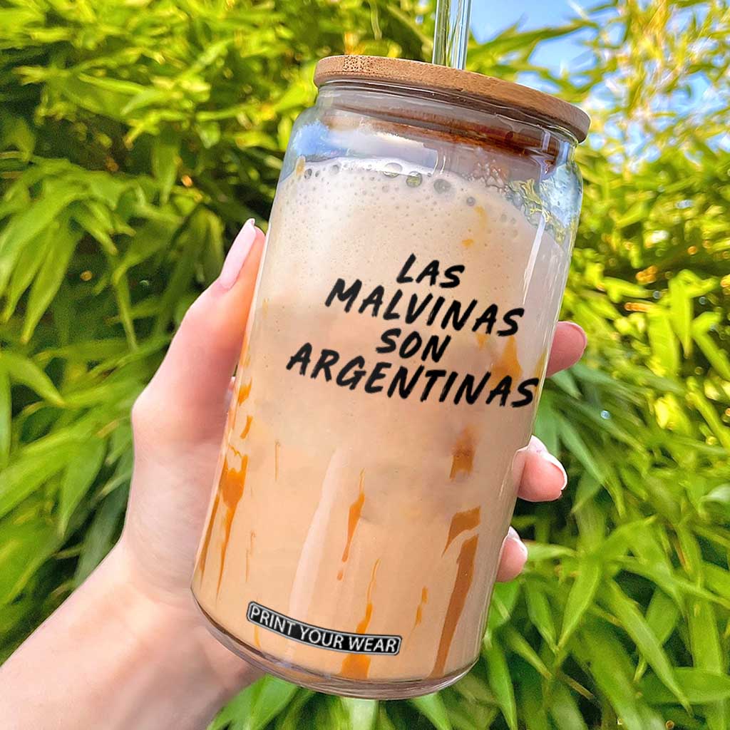 Las Malvinas Son Argentinas Glass Can Political Statement TS11 White Print Your Wear