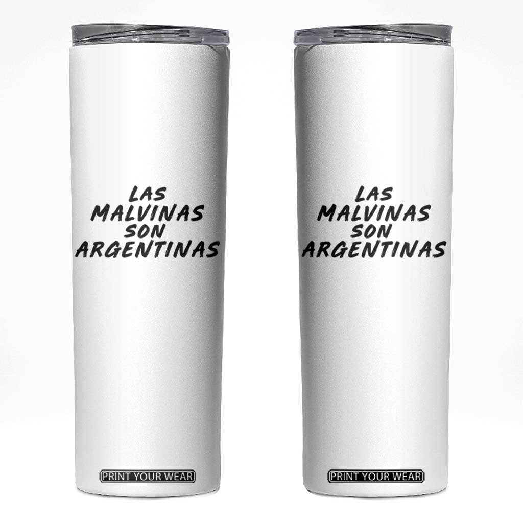 Las Malvinas Son Argentinas Skinny Tumbler Political Statement TS11 White Print Your Wear