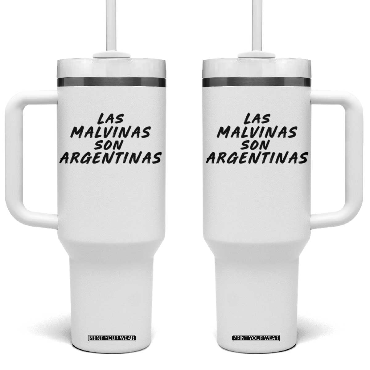 Las Malvinas Son Argentinas Tumbler With Handle Political Statement TS11 One Size: 40 oz White Print Your Wear