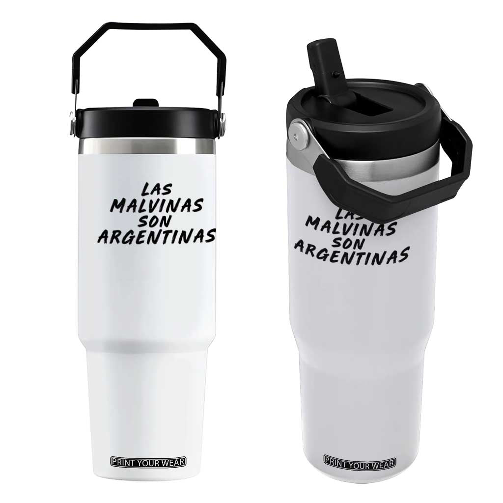 Las Malvinas Son Argentinas Flip Straw Tumbler Political Statement TS11 One Size: 30 oz White Print Your Wear