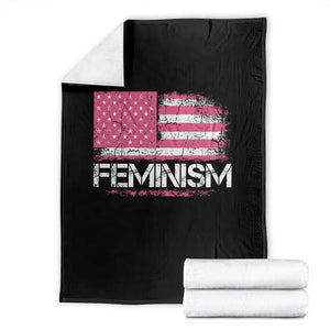 Feminism Feminist Pink American Flag Throw Blanket Patriotic Womens Rights