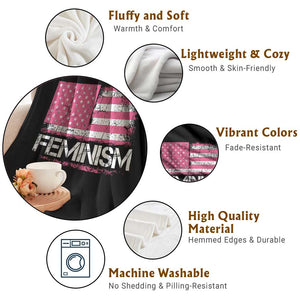 Feminism Feminist Pink American Flag Throw Blanket Patriotic Womens Rights
