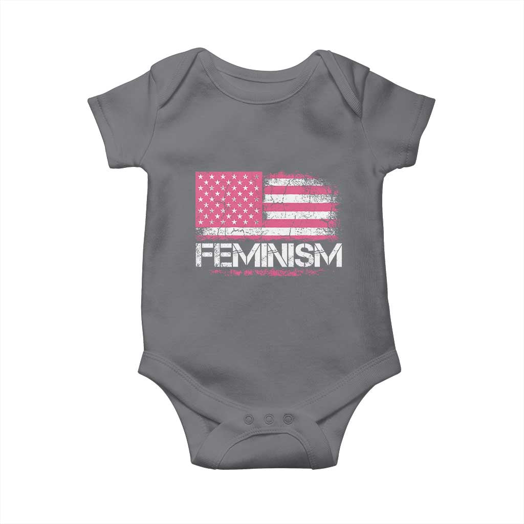 Feminism Feminist Pink American Flag Baby Onesie Patriotic Womens Rights