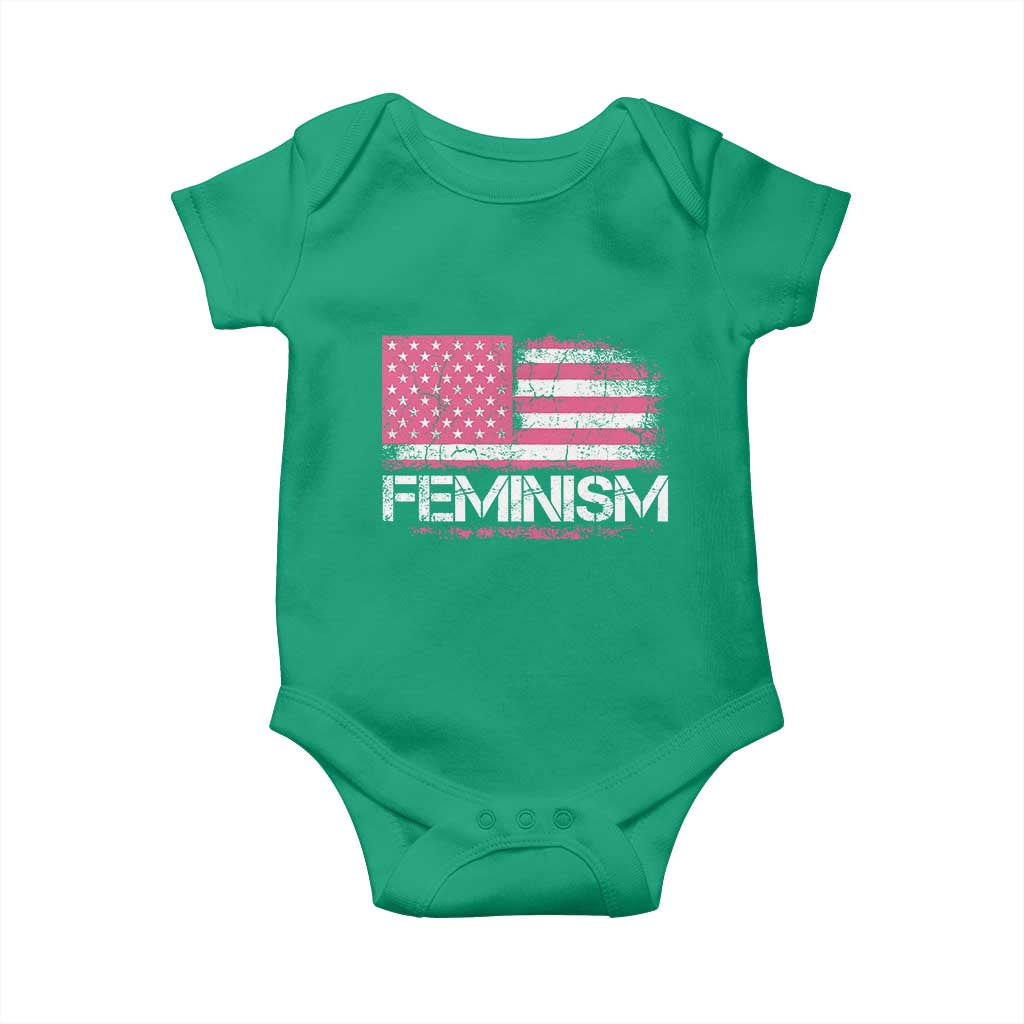 Feminism Feminist Pink American Flag Baby Onesie Patriotic Womens Rights
