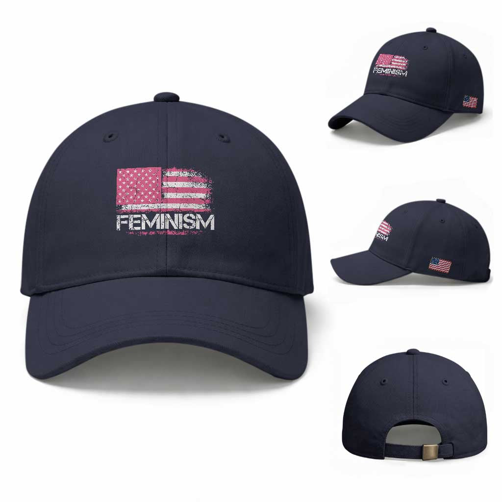 Feminism Feminist Pink American Flag Baseball Cap Patriotic Womens Rights