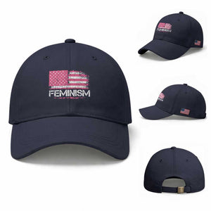 Feminism Feminist Pink American Flag Baseball Cap Patriotic Womens Rights