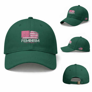 Feminism Feminist Pink American Flag Baseball Cap Patriotic Womens Rights