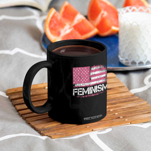 Feminism Feminist Pink American Flag Coffee Mug Patriotic Womens Rights