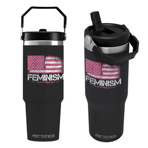 Feminism Feminist Pink American Flag Flip Straw Tumbler Patriotic Womens Rights