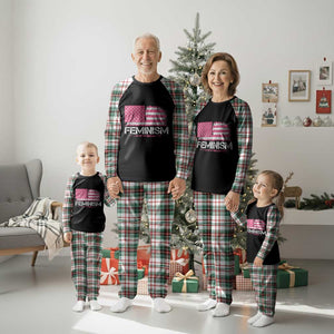 Feminism Feminist Pink American Flag Plaid Pajama Set Patriotic Womens Rights