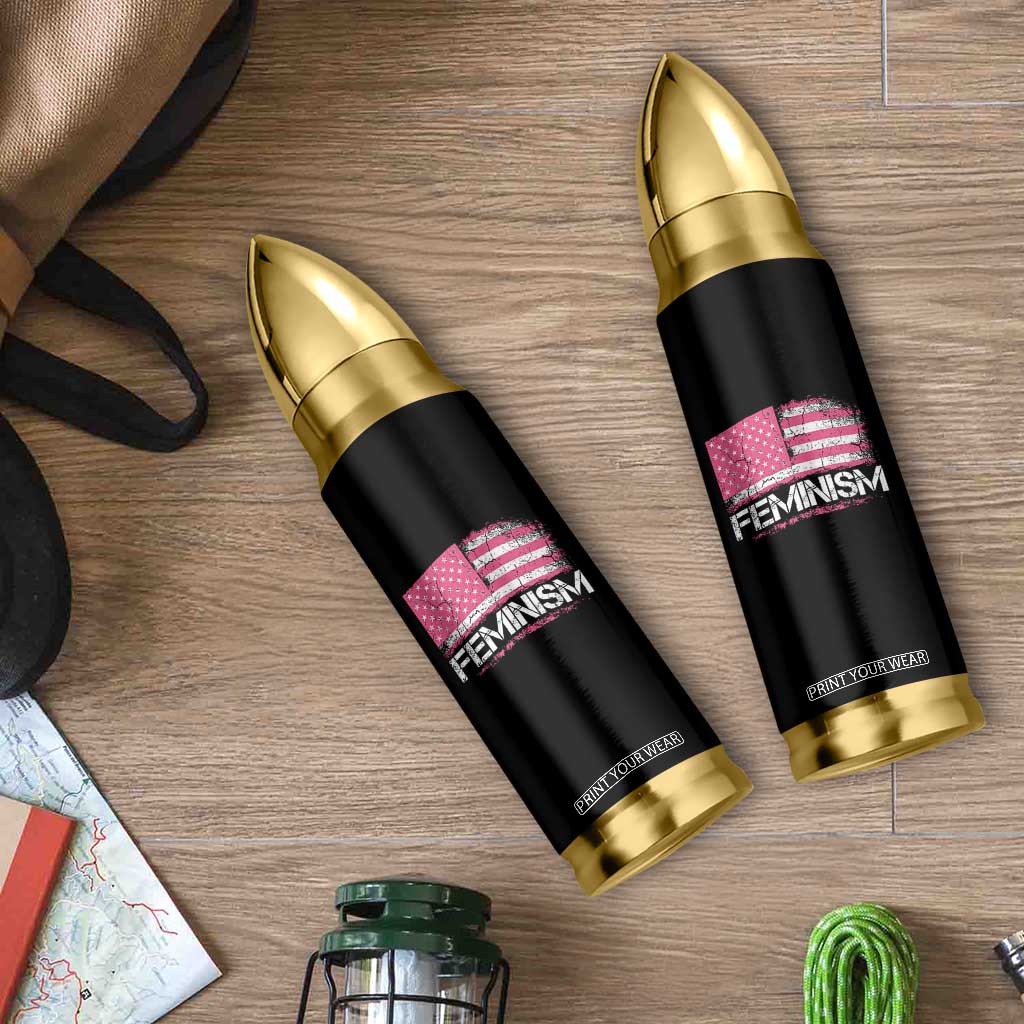 Feminism Feminist Pink American Flag Bullet Tumbler Patriotic Womens Rights