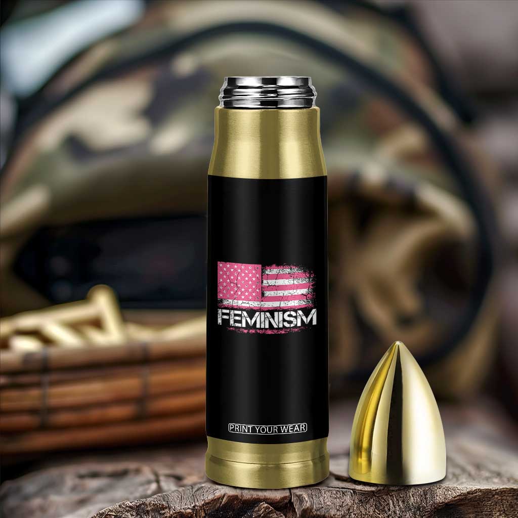 Feminism Feminist Pink American Flag Bullet Tumbler Patriotic Womens Rights
