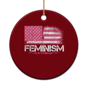 Feminism Feminist Pink American Flag Ceramic Ornament Patriotic Womens Rights