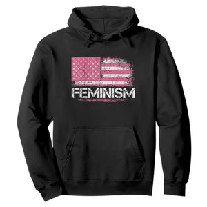 Feminism Feminist Pink American Flag Hoodie Patriotic Womens Rights