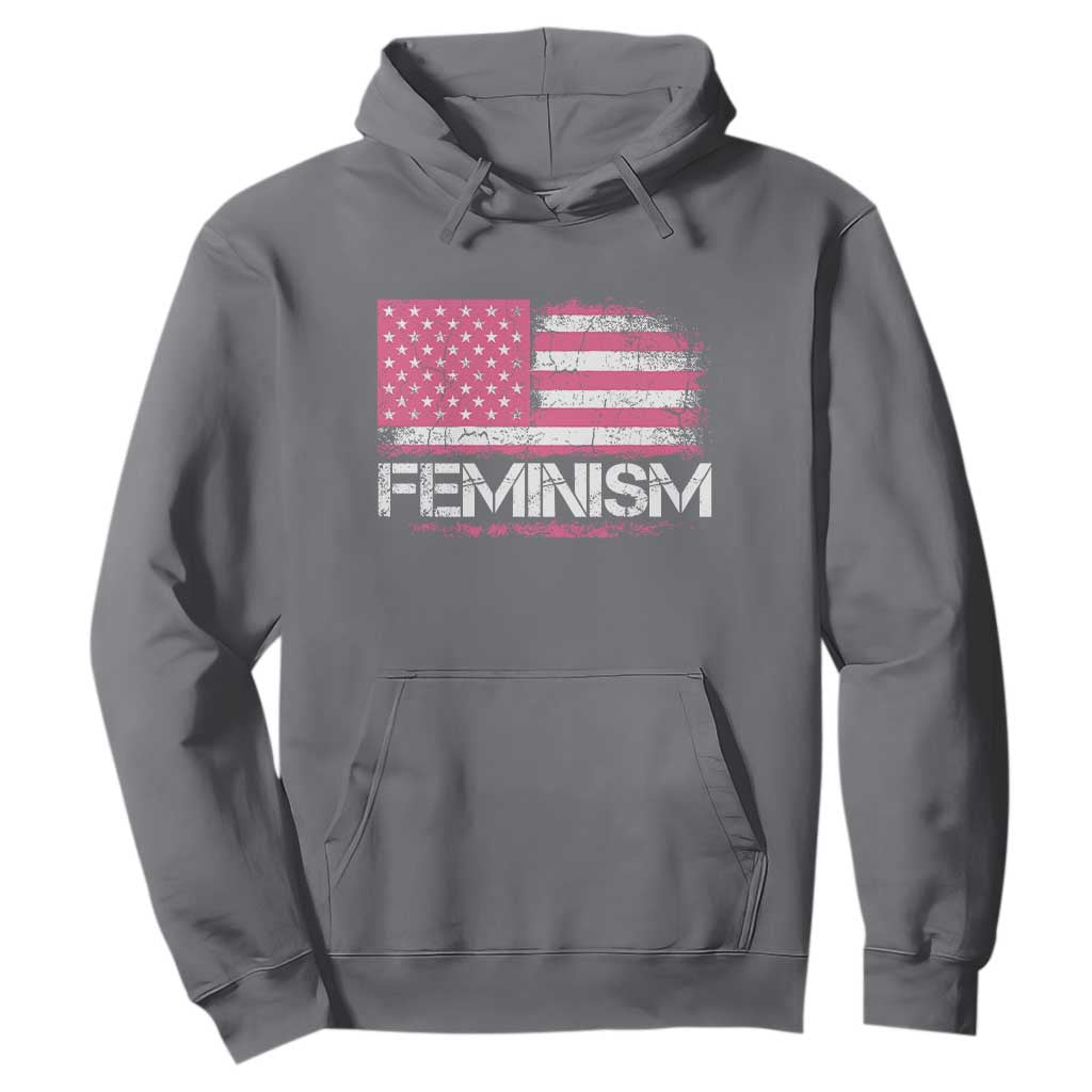 Feminism Feminist Pink American Flag Hoodie Patriotic Womens Rights