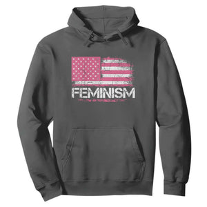 Feminism Feminist Pink American Flag Hoodie Patriotic Womens Rights