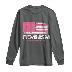 Feminism Feminist Pink American Flag Long Sleeve Shirt Patriotic Womens Rights