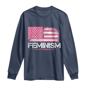 Feminism Feminist Pink American Flag Long Sleeve Shirt Patriotic Womens Rights