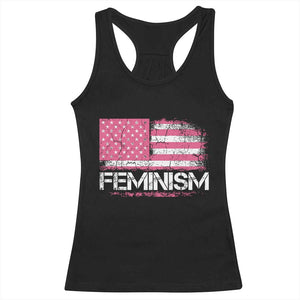 Feminism Feminist Pink American Flag Racerback Tank Top Patriotic Womens Rights