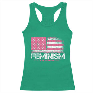Feminism Feminist Pink American Flag Racerback Tank Top Patriotic Womens Rights