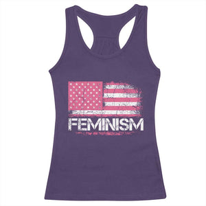 Feminism Feminist Pink American Flag Racerback Tank Top Patriotic Womens Rights