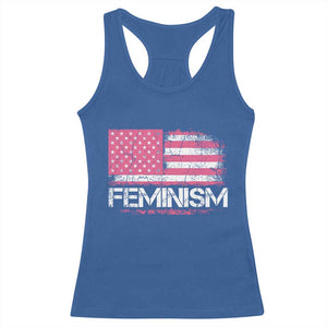 Feminism Feminist Pink American Flag Racerback Tank Top Patriotic Womens Rights