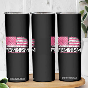 Feminism Feminist Pink American Flag Skinny Tumbler Patriotic Womens Rights