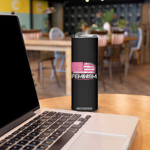 Feminism Feminist Pink American Flag Skinny Tumbler Patriotic Womens Rights