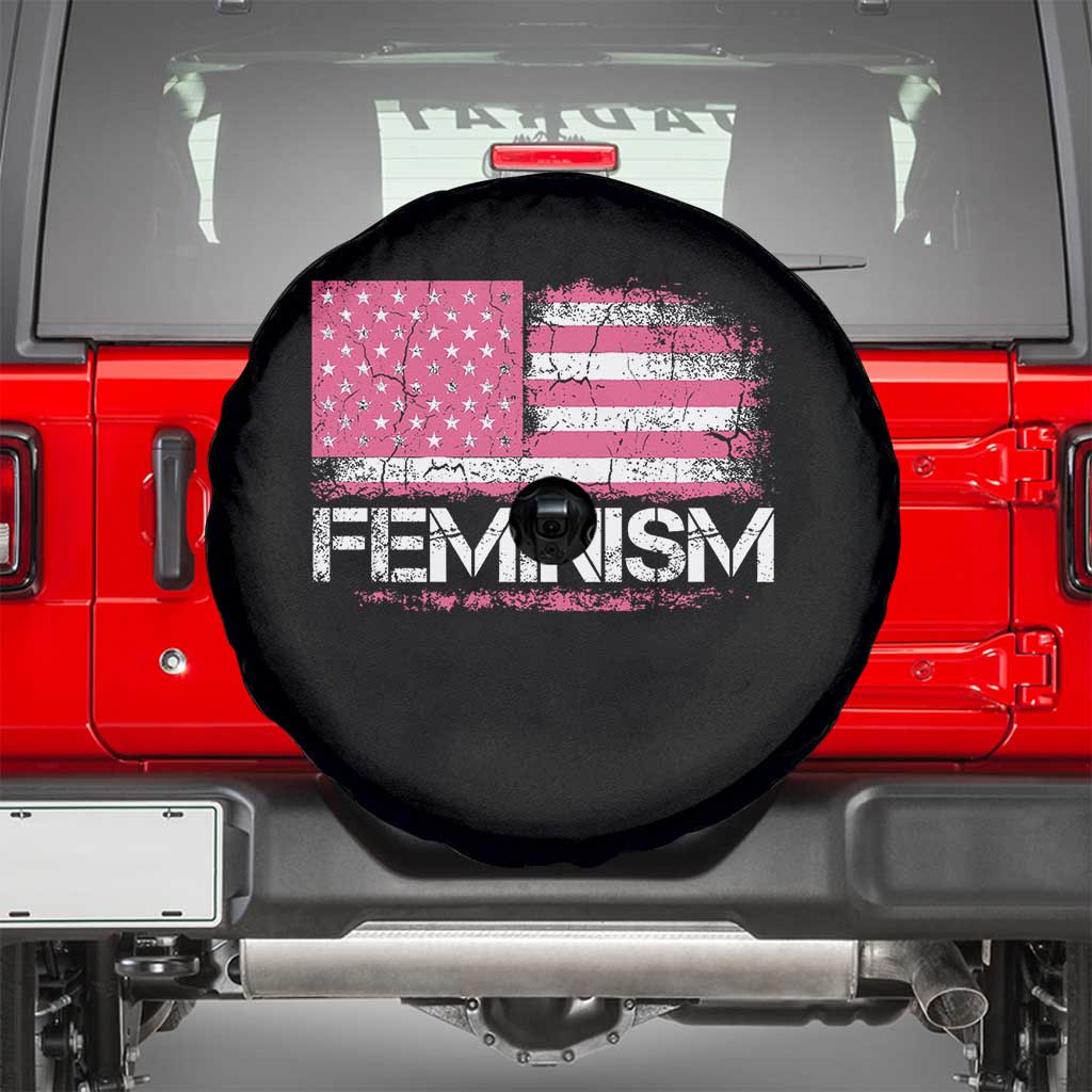 Feminism Feminist Pink American Flag Spare Tire Cover Patriotic Womens Rights