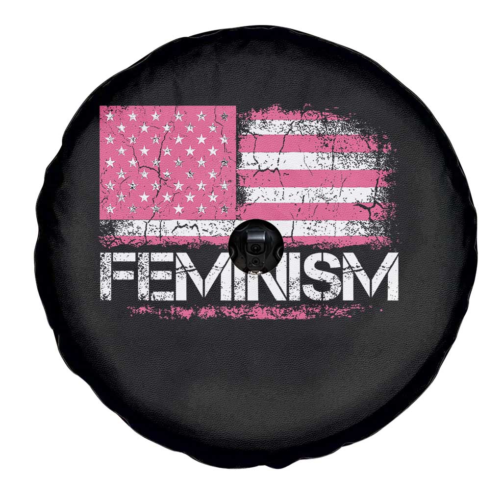 Feminism Feminist Pink American Flag Spare Tire Cover Patriotic Womens Rights