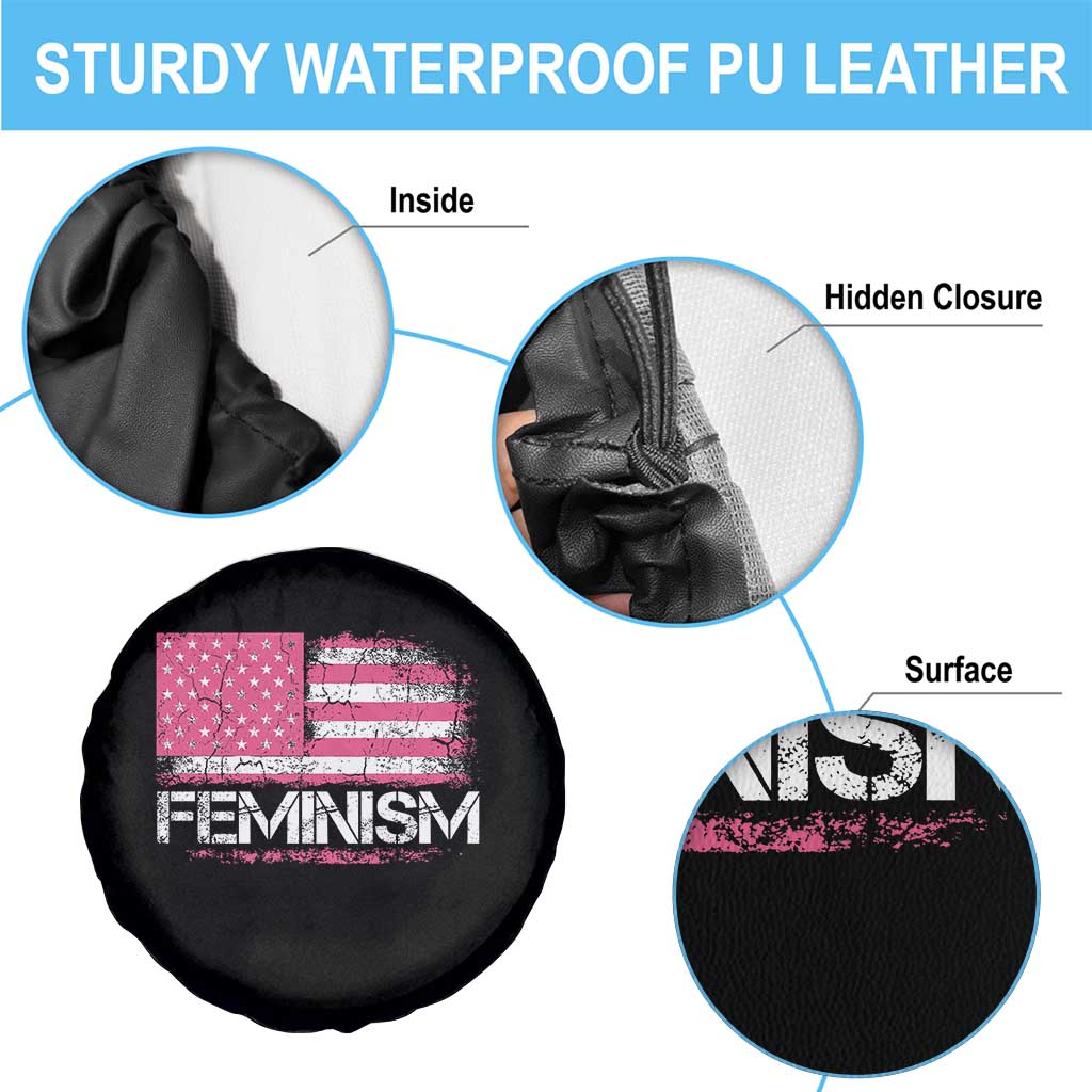 Feminism Feminist Pink American Flag Spare Tire Cover Patriotic Womens Rights