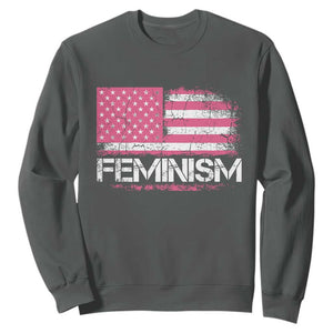 Feminism Feminist Pink American Flag Sweatshirt Patriotic Womens Rights