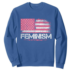 Feminism Feminist Pink American Flag Sweatshirt Patriotic Womens Rights